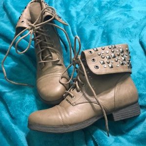 Studded combat boots